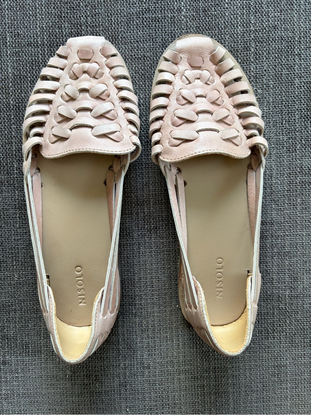 Nisolo Tan Woven Leather Loafers